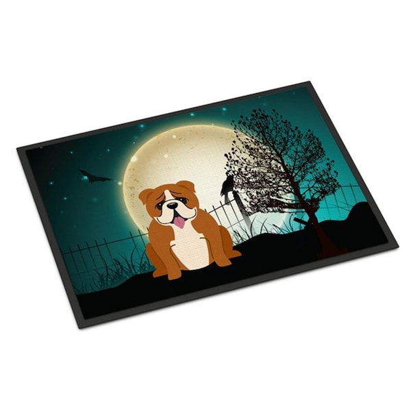 Carolines Treasures Halloween Scary English Bulldog Red White Indoor or Outdoor Mat, 24 x 0.25 x 36 in. BB2310JMAT - main